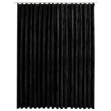 Blackout Curtain with Hooks Velvet Black 290x245 cm 134495