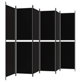 6-Panel Room Divider Black 300x200 cm Fabric 350241