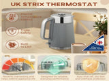 Electric Stainless Steel Kettle and Toaster Set, 3000W 1.7L UK Strix Thermostat Fast Boil Kettle w/ T3398P378836