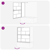 Bath Shower Screen Black and Transparent 116 x 68 x 128 cm 42018558