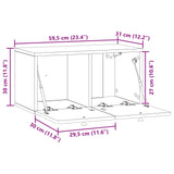 Wall-Mounted TV Cabinet Sonoma Oak 59.5 x 31 x 30 cm 898027