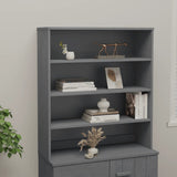 Top for Highboard HAMAR Dark Grey 90x30x100cm Solid Wood Pine 340434