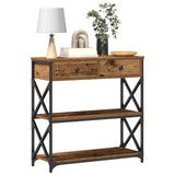 ZNTS Console Table Old Wood 75x28x75 cm Engineered Wood and Steel 863535