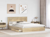 Storage Bed with Drawer Sonoma Oak 160 x 200 cm Engineered Wood 3409899