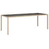 Garden Table Beige 250 x 100 x 75 cm Poly Rattan 362557