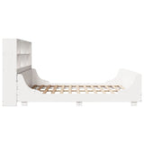Bookcase Bed without Mattress White 180x200 cm Super King Solid Wood 3323798