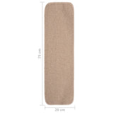 Anti Slip Stair Mats 15 pcs 75x20 cm Beige Rectangular 340403