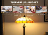 Tiffany-Style Floor Lamp with Handcrafted Stained Glass Shade, 152cm Tall Vintage Standing Lamp with T3398P425137