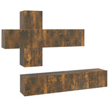 7 Piece TV Cabinet Set Smoked Oak Engineered Wood 3114515