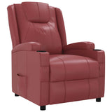 Recliner Chair Wine Red Faux Leather 340963