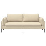 3-Seater Sofa Cream 222 x 81 x 89 cm Fabric 42048636