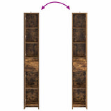Bathroom Cabinet Smoked Oak 30 x 33 x 190 cm Engineered Wood 890756