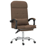 Massage Reclining Office Chair Brown Fabric 349704