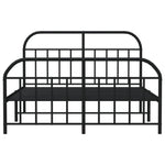 Metal Bed Frame without Mattress with Footboard Black 140x190cm 353653