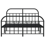 Metal Bed Frame without Mattress with Footboard Black 140x190cm 353653
