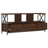 TV Cabinet Brown Oak 102x33x45 cm Engineered Wood&Iron 831792