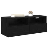 TV Wall Cabinets Wall-mounted 2 pcs Black Oak 80 x 30 x 30 cm 882933