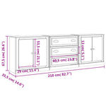Sideboards 3 pcs Smoked Oak Engineered Wood 3185220