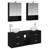 Bathroom Cabinet Set 5 pcs Black Oak 50 x 14.5 x 70 cm 3406680