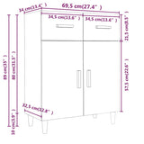Sideboard White 69.5x34x89 cm Engineered Wood 812186