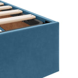 Storage Bed with Mattress Dark Blue 120 x 200 cm Velvet 3370086
