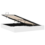Storage Bed with Mattress Pure White 183 x 213 cm Faux leather 3369979