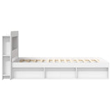 Bed Frame with Storage White 75 x 190 cm Engineered Wood 3433430