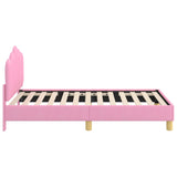 Children's Bed Frame with Headboard Pink 80 x 160 cm Fabric 42011047