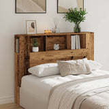Headboard Cabinet Old Wood 140x18.5x102.5 cm Engineered Wood 856880