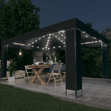 ZNTS Gazebo with LED String Lights Anthracite 3x4 m 3070300