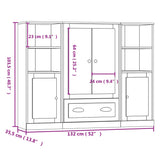 Highboards 3 pcs Smoked Oak Engineered Wood 3185324