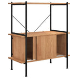 3-Tier Shelving Unit with Cabinet 80x40x92 cm Steel and Engineered Wood 336351