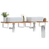 Basin Shelf Wall Mounted Steel and Solid Wood Acacia 3302732