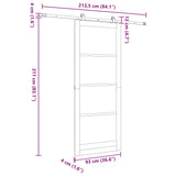 Sliding Door Manual Natural and black 93 x 232 cm 3333490