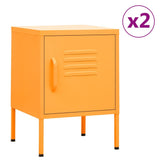Nightstands 2 pcs Mustard Yellow 35x35x51 cm Steel 3095207