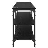 TV Cabinet Black Oak 160 x 30 x 50 cm Engineered Wood and Iron 881290