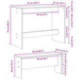 3 Piece Dining Table and Bench set Old Wood Engineered Wood 855538