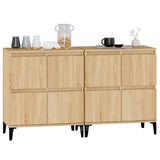 Sideboards 2 pcs Sonoma Oak 60x35x70 cm Engineered Wood 3185762