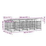 Outdoor Dog Kennel with Roof Steel 7.51 m 3124591
