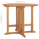 Folding Garden Dining Table 90x75 cm Solid Teak Wood 315446