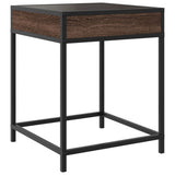 Bedside Table with Infinity LED Brown Oak 40x40x51 cm 3284095