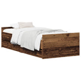 Bed Frame Old Wood 100 x 200 cm Engineered Wood 3446580