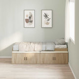 Storage Bed Frame Sonoma oak 90 x 200 cm Engineered wood 3335191