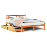 Bed Frame with Drawers without Mattress Wax Brown 120x190 cm Small Double 3302022