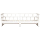 Daybed with Trundle without Mattress White 90x190 cm Single Solid Wood 836211