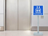 Pedestal Poster Stand Silver 32.5 x 27 x 126 cm Cast Iron 42030063