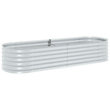 Garden Raised Bed 240x80x44 cm Galvanised Steel Silver 45518