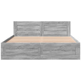 Bed Frame with Headboard without Mattress Grey Sonoma 160x200 cm 3295553