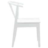 Dining Chair 2 pcs White Solid Rubberwood 42020399