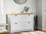 Shoe Cabinet Corona White 99 x 32 x 85 cm Solid Pine Wood 42024953